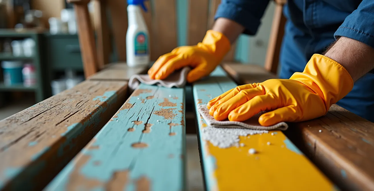 Processus de restauration d'une chaise Adirondack en résine avec produits d'entretien québécois