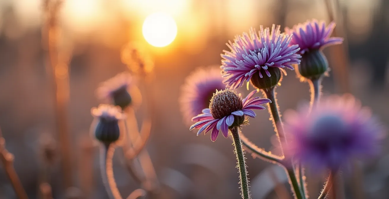 Jardin québécois montrant la succession de floraisons indigènes du printemps à l'automne